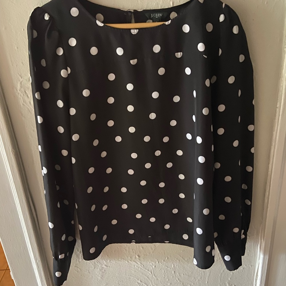 J Crew Long-Sleeve silky top - M